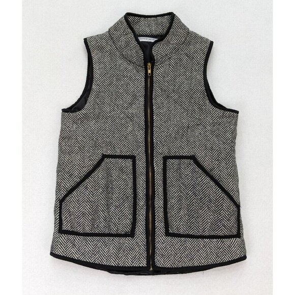 Goodnight Macaroon Women's Vest Black & White Herringbone Size Small - Picture 1 of 12
